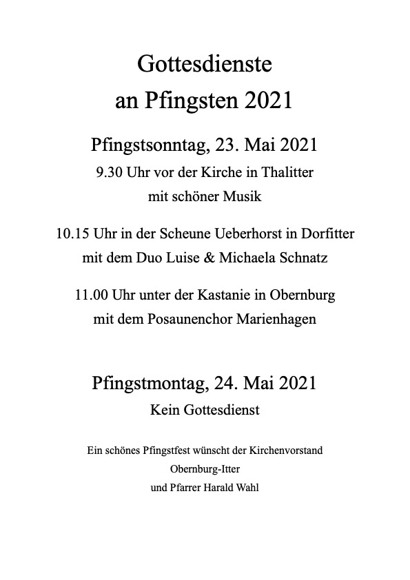 pfingsten2021 gottesdienst obernburg itter